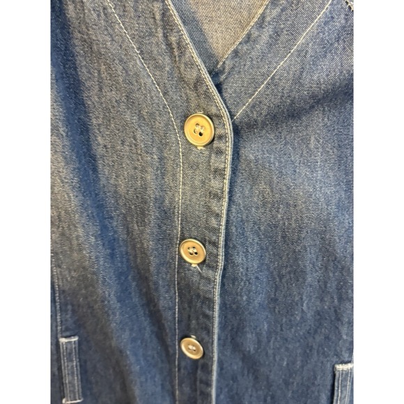 Studio Ease Vtg Jumper Denim Dress Size 12 Blue Modest 90s Button Front NWT - Picture 8 of 10